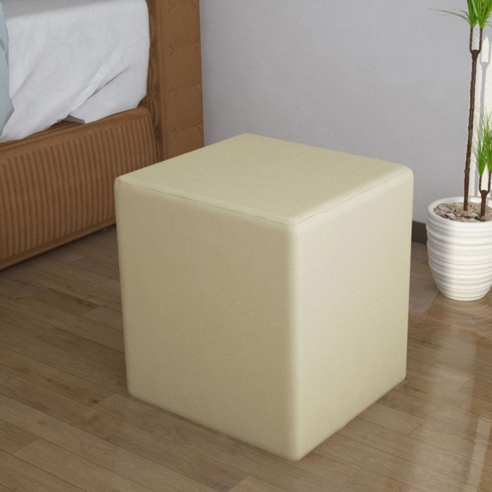 Kare Puf Ahşap Iskeletli