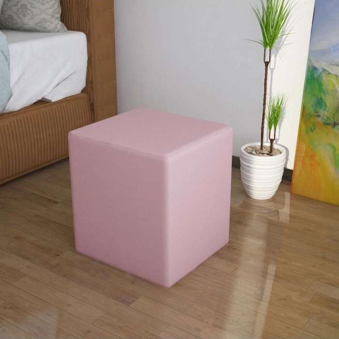 Kare Puf Ahşap Iskeletli