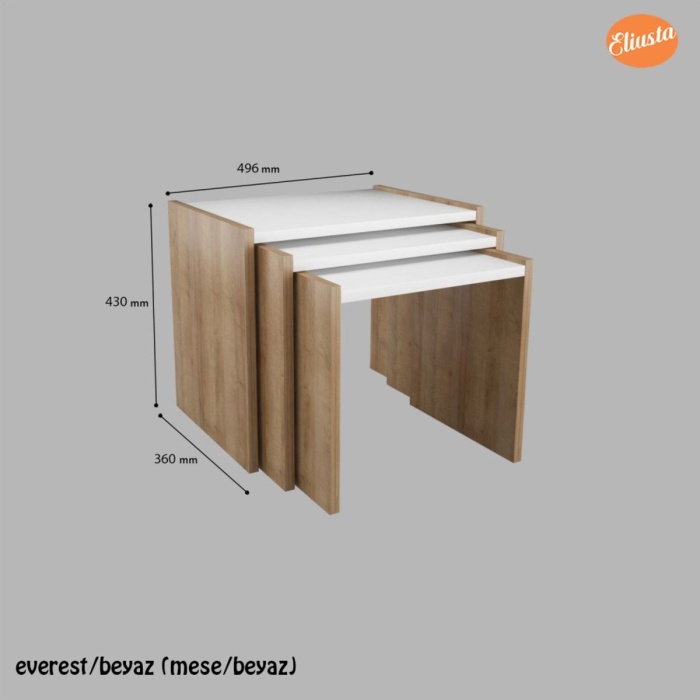 3 Lü Zigon Sehpa Takımı