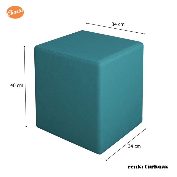 Kare Puf Ahşap Iskeletli