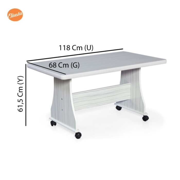 Tekerlekli Mdf Masa Orta Sehpa