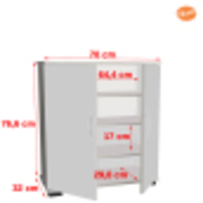 2 Kapaklı 4 Raflı Ayakkabılık