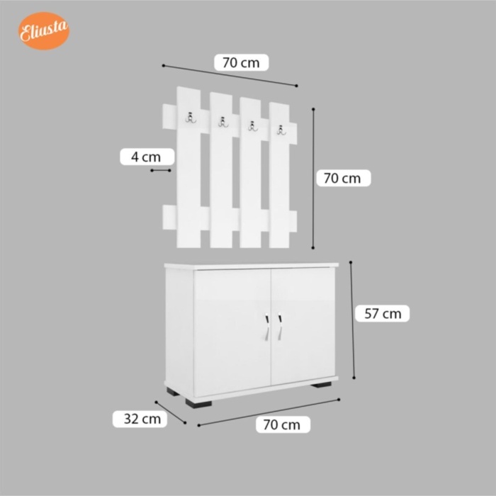 Portmanto Ayakkabılık Vestiyer Askılıklı Ayakkabılık Dolabı Ard-116