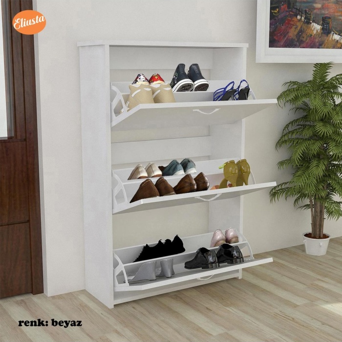 Duser Kapaklı Ayakkabılık Dolabı Üç Kapaklı Ayakkabı Dolabı