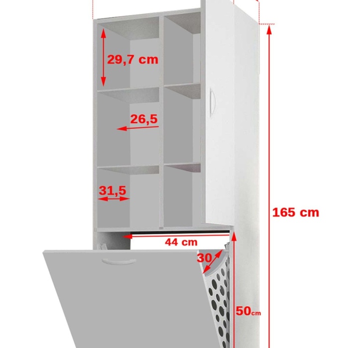 Sepetli Mutfak Dolabı Kirli Çamaşır Dolabı Sepetli Banyo Dolabı Oyuncak Dolabı