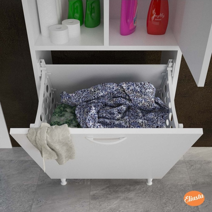 Sepetli Mutfak Dolabı Kirli Çamaşır Dolabı Sepetli Banyo Dolabı Oyuncak Dolabı