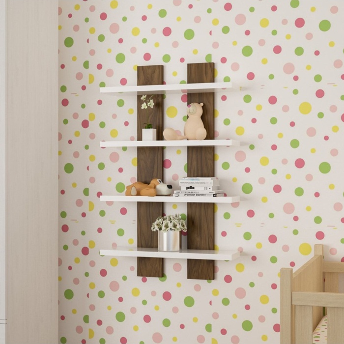 Dort Raflı Duvar Unitesi Ofis Dort Lu Kitaplık Salon Duvar Rafı