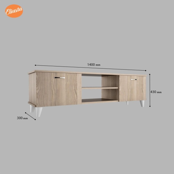 Tv Unıtesi Tv Sehpası 2 Kapaklı Televizyon Sehpası