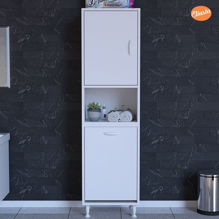 Mutfak Dolabı Tek Kapaklı Raflı Kirli Camasır Dolabı Banyo Dolabi Çok Amaçlı Dolap