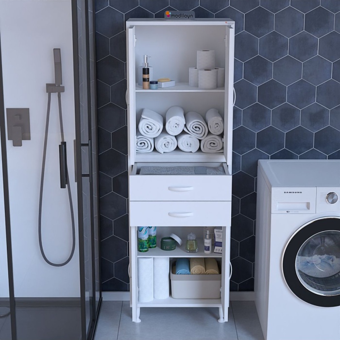 4 Kapaklı 2 Cekmeceli Mutfak Dolabı Banyo Dolabı Ofis Dolabı