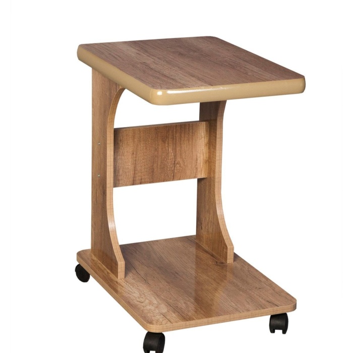 Tekerlekli Mdf C Yan Sehpa Koltuk Yanı Sehpa Salon Sehpa Ofis Sehpa Laptop Sehpası