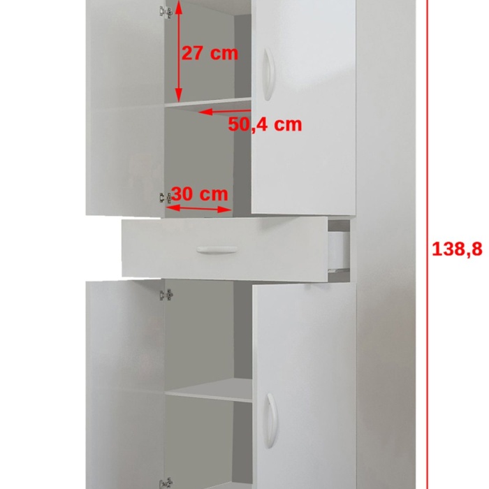 Banyo Dolabı Cok Amaclı Ofis Dolabı Mutfak Dolabı Cekmeceli Raflı Dolap