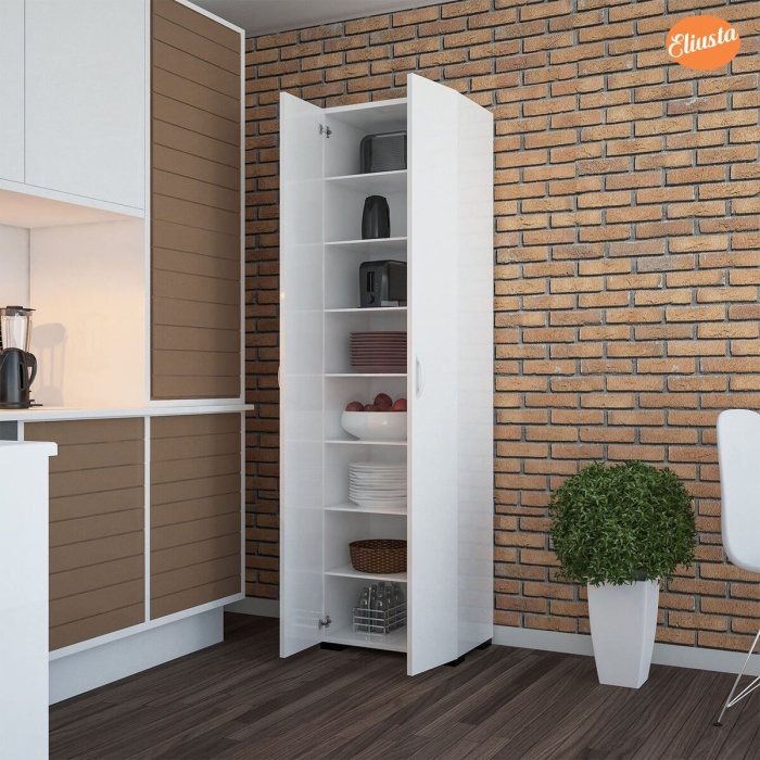 Sekiz Raflı Cokamaclı Dolap Mutfak Dolabı Banyo Dolabı Ofis Dolabı