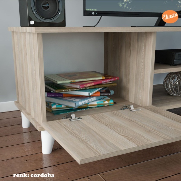 Tv Ünitesi Takımı Tv Sehpası Orta Sehpa Asma Kitaplıklı Raflı