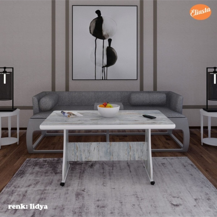 Tekerlekli Mdf Masa Çalışma Masası Orta Sehpa