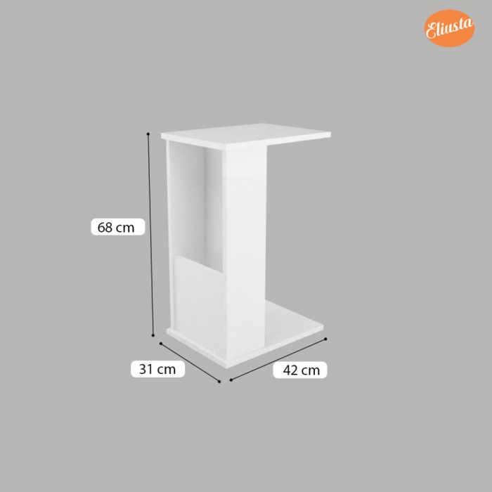 Ard-319 Raflı C Yan Sehpa Koltuk Yanı Tekerlekli Sehpa - Meşe