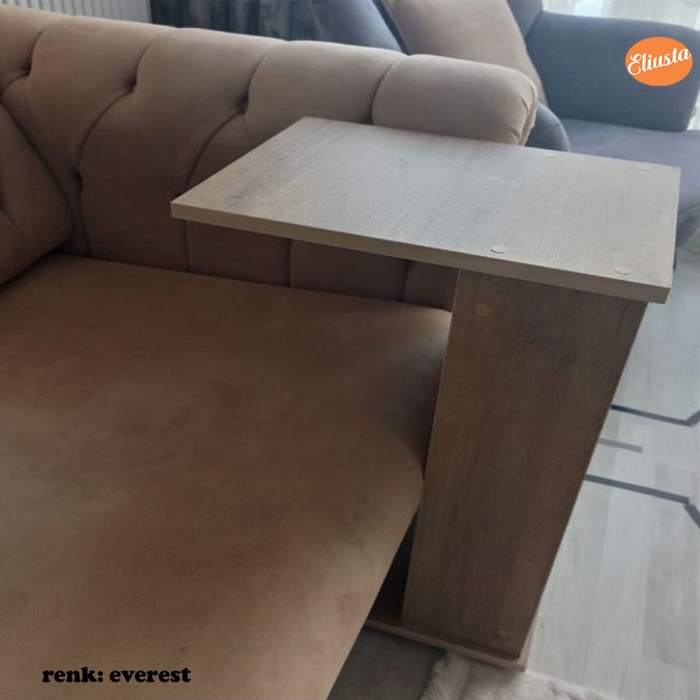 Ard-319 Raflı C Yan Sehpa Koltuk Yanı Tekerlekli Sehpa - Meşe