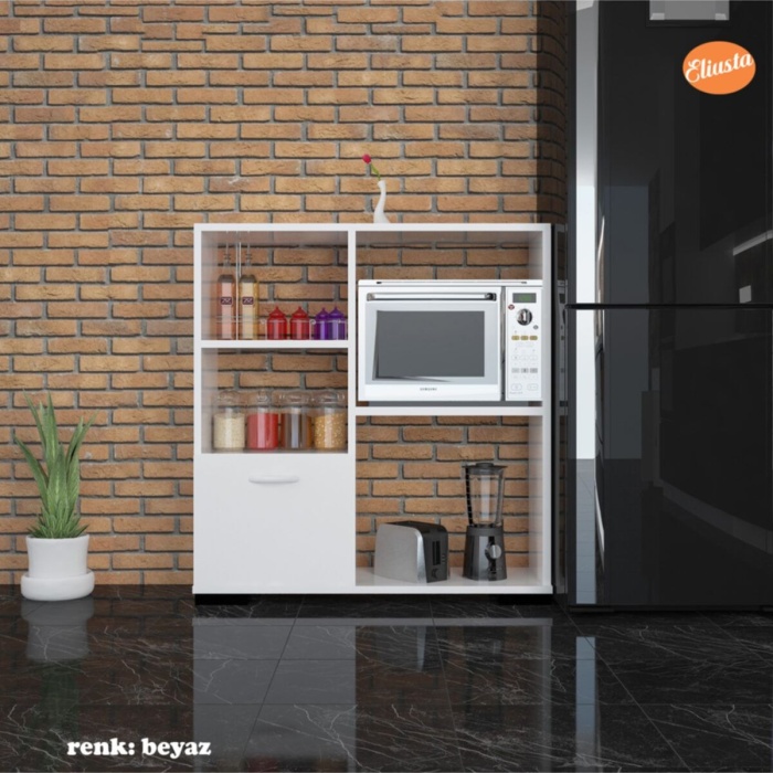 Banyo Dolabı Mutfak Dolabı Mikrodalga Dolabı Çok Amaçlı Dolap Raflı Bölmeli