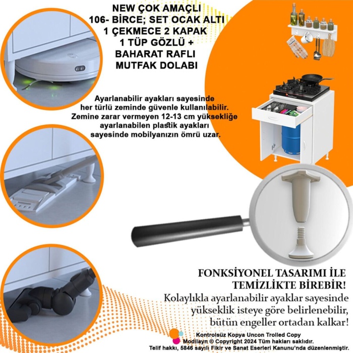 Set Altı Dolap Banyo Dolabı Çok Amaçlı Dolap Mutfak Dolabı Raflı