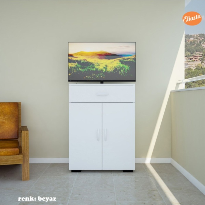 Banyo Dolabı Çekmeceli Ve 2 Kapaklı Çok Amaçlı Dolap Mutfak Dolabı Ofis Dolabı