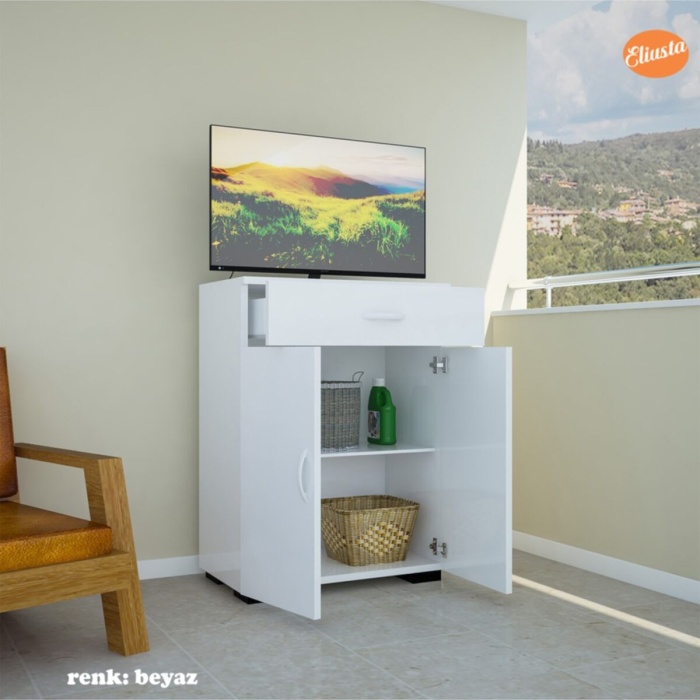 Banyo Dolabı Çekmeceli Ve 2 Kapaklı Çok Amaçlı Dolap Mutfak Dolabı Ofis Dolabı