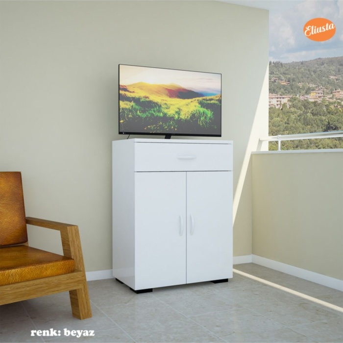 Banyo Dolabı Çekmeceli Ve 2 Kapaklı Çok Amaçlı Dolap Mutfak Dolabı Ofis Dolabı