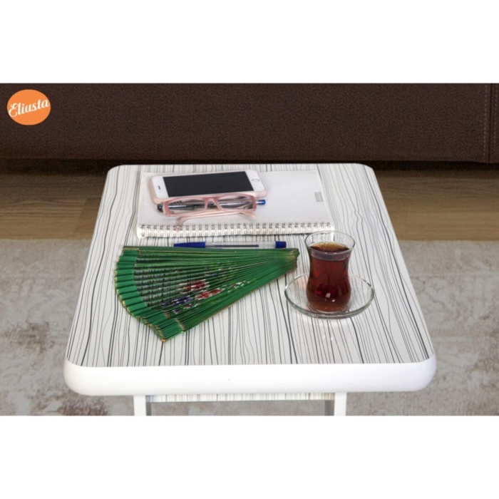 Tekerlekli C Yan Sehpa Ofis Sehpası Laptop Sehpası % 100 Mdf Koltuk Yanı Sehpa