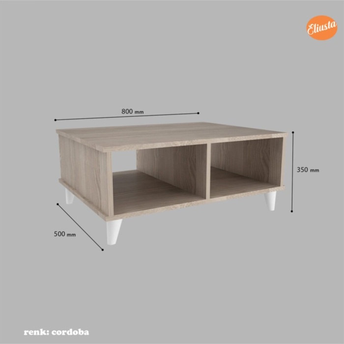 Raflı Orta Sehpa Orta Masa Ofis Sehpa Salon Sehpa Ofis Sehpası