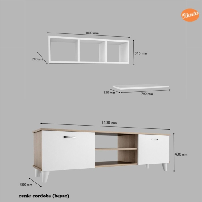 Ofis Takımı Tv Ünitesi Takımı Tv Sehpası Orta Sehpa Asma Kitaplıklı Raflı