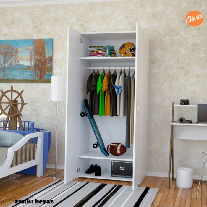 Çocuk Odası Dolap Yatak Odası Gardırop 2 Kapaklı Dolap Çocuk Genç Odası Gardolap