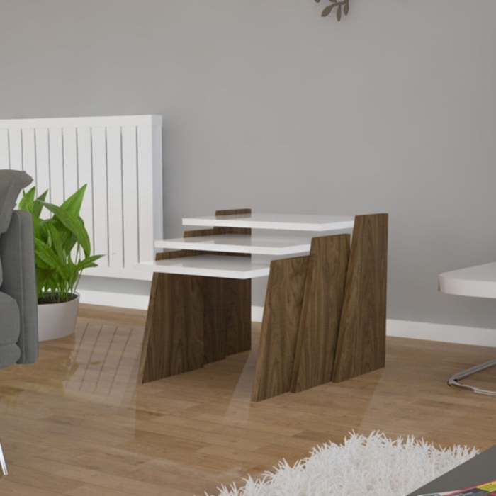 3 Lü Zigon Sehpa Yan Sehpa Dikdörtgen