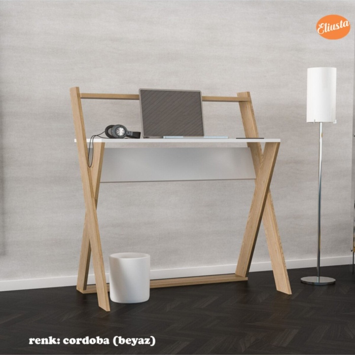 X Çalışma Masası Bilgisayar Masası Ofis Masası Bölmeli Laptop Masası