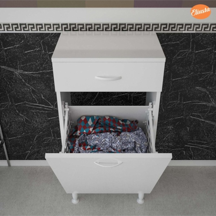 Çok Amaçlı Dolap Sepetli Kirli Çamaşır Dolabı Mutfak Dolabı Banyo Dolabı