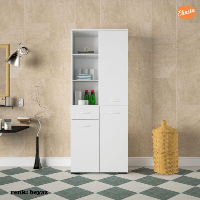 Banyo Dolabı Ofis Dolabı Çok Amaçlı Dolap Mutfak Dolabı Raflı Geniş