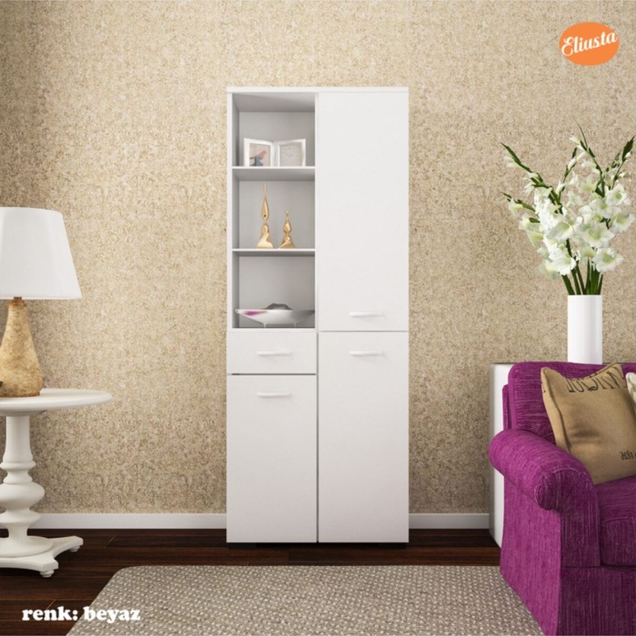 Banyo Dolabı Çok Amaçlı Dolap Mutfak Dolabı Ofis Dolabı Raflı Kapaklı