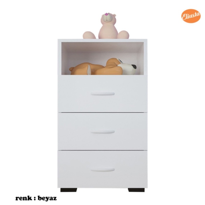 3 Çekmeceli Tek Gözlü Ayaklı Dar Şifonyer