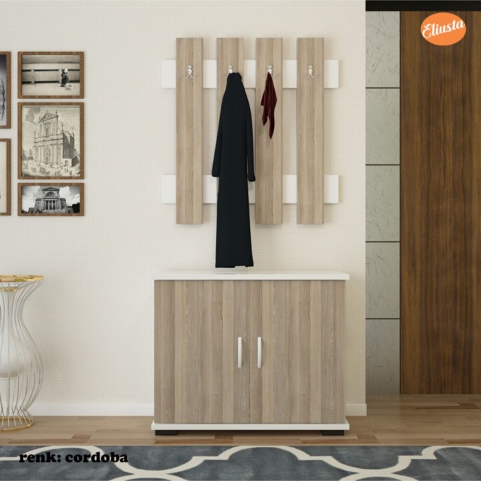 Askılıklı Vestiyer Takım Ayakkabılık Portmanto Askılıklı Ayakkabı Dolabı