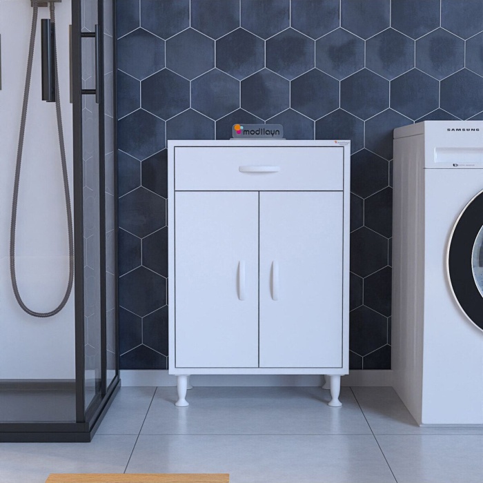 Mutfak Dolabı Çekmeceli Ve 2 Kapaklı Çok Amaçlı Dolap Banyo Dolabı Ofis Dolabı Raflı