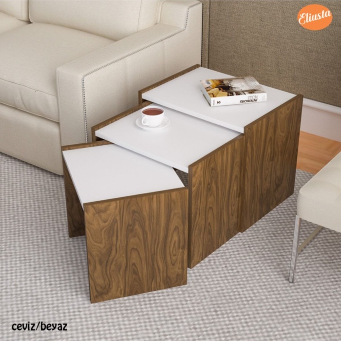 3lü Zigon Sehpa Dikdörtgen