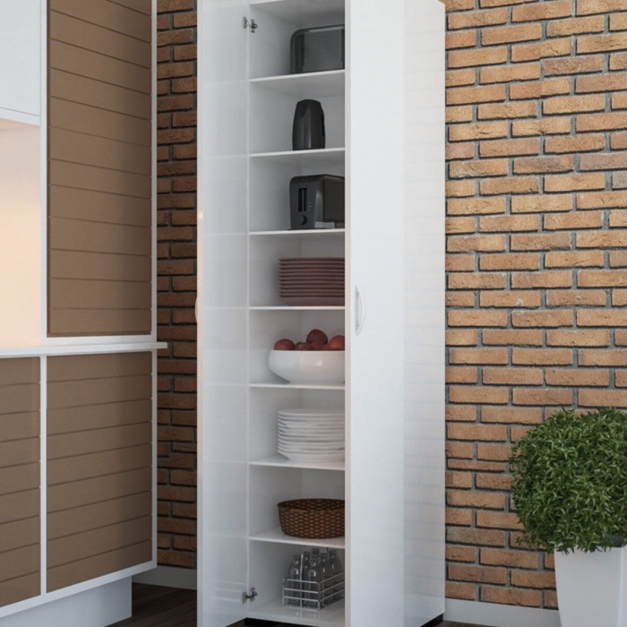 Çok Amaçlı Dolap Mutfak Dolabı Banyo Dolabı Çocuk Odası Dolabı 8 Raflı Dolap Kapaklı