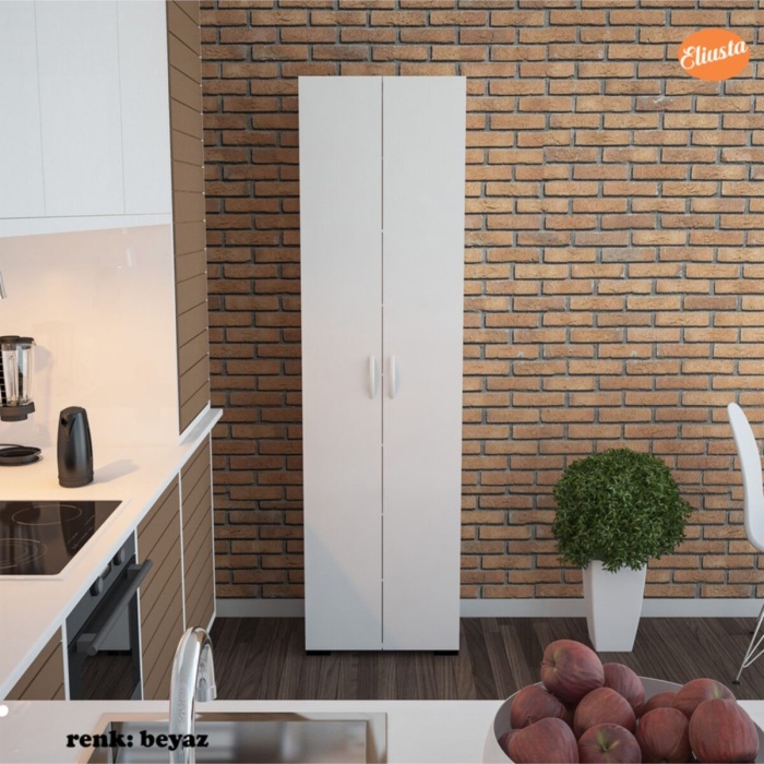 Çok Amaçlı Dolap Mutfak Dolabı Banyo Dolabı Çocuk Odası Dolabı 8 Raflı Dolap Kapaklı