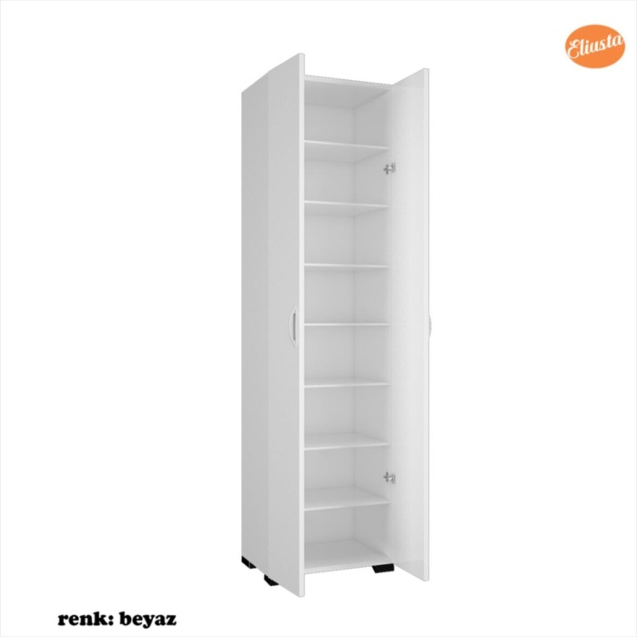 Çok Amaçlı Dolap Mutfak Dolabı Banyo Dolabı Çocuk Odası Dolabı 8 Raflı Dolap Kapaklı