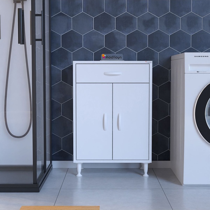 Çok Amaçlı Dolap Çekmeceli Ve 2 Kapaklı Mutfak Dolabı Banyo Dolabı Ofis Dolabı Raflı