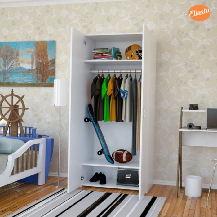 Beyaz Yatak Odası 2 Kapılı Gardolap Ard-537