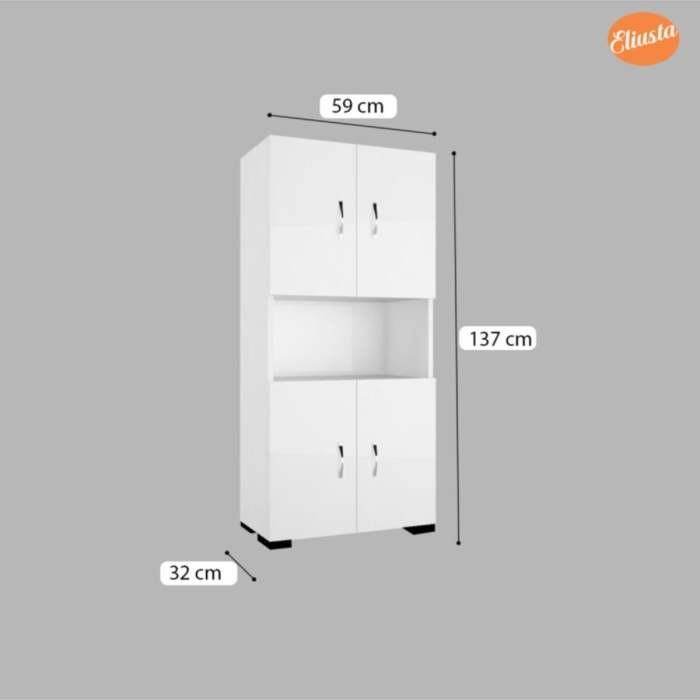 Ard-212 Mikrodalga Dolabı 4 Kapaklı Tek Gözlü Ofis Dolabı Çok Amaçlı Dolap