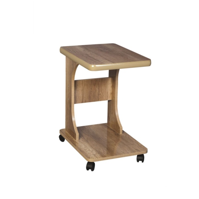 Tekerlekli C Yan Sehpa Mdf Koltuk Yanı Sehpa