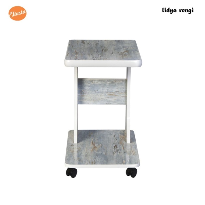 Tekerlekli C Yan Sehpa % 100 Mdf Koltuk Yanı Sehpa