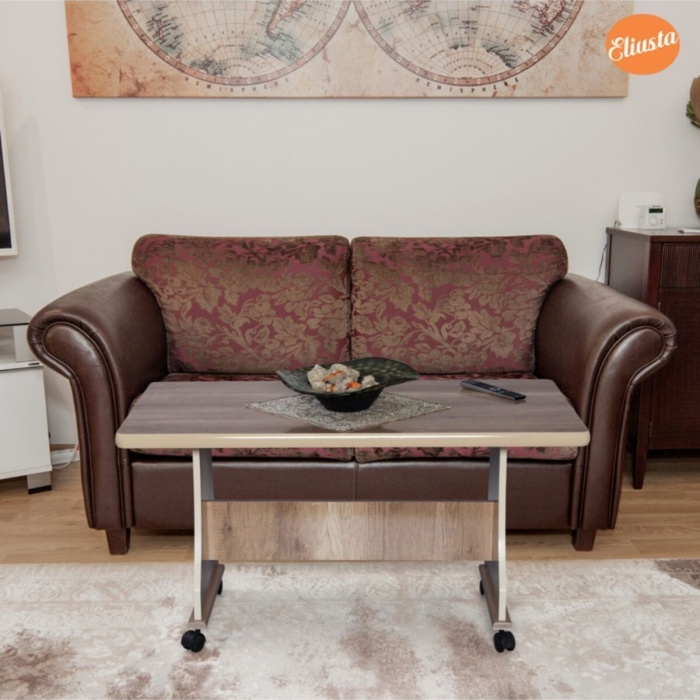 Tekerlekli Mdf Masa Orta Sehpa