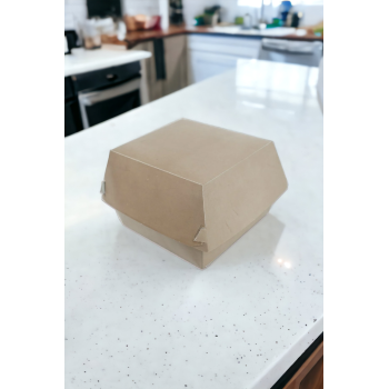 Kraft Hamburger Kutusu, 12x12x9cm, Orta Boy, 100 Adet