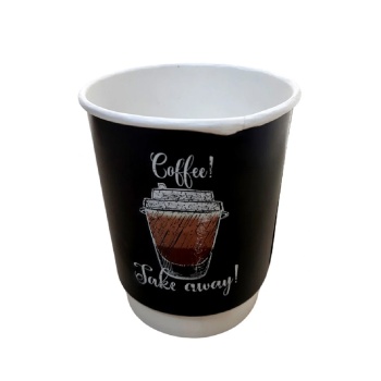 8 Oz Çift Duvarlı Karton Bardak Desenli (Take Away) 1000 Adet
